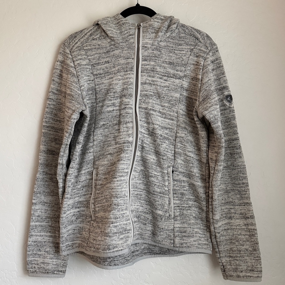 Kuhl Women's Ascendyr Hoodie Full Zip Fleece Outdoor Jacket Gray Large